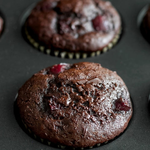 Muffins chocolat et cerise