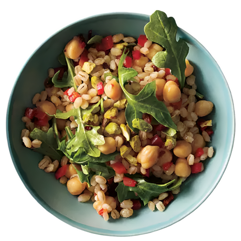 Salade d'orge, pois chiches & tomates séchées