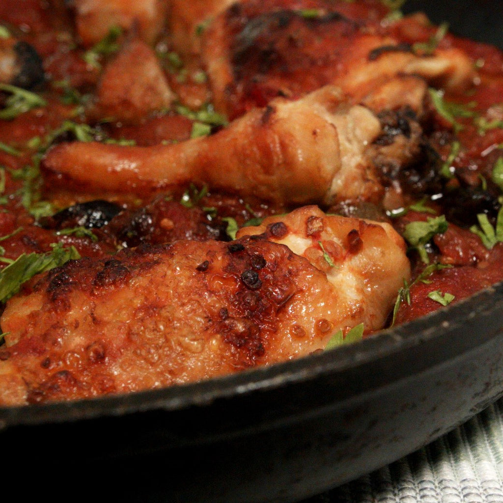 Poulet braisé sauce puttanesca