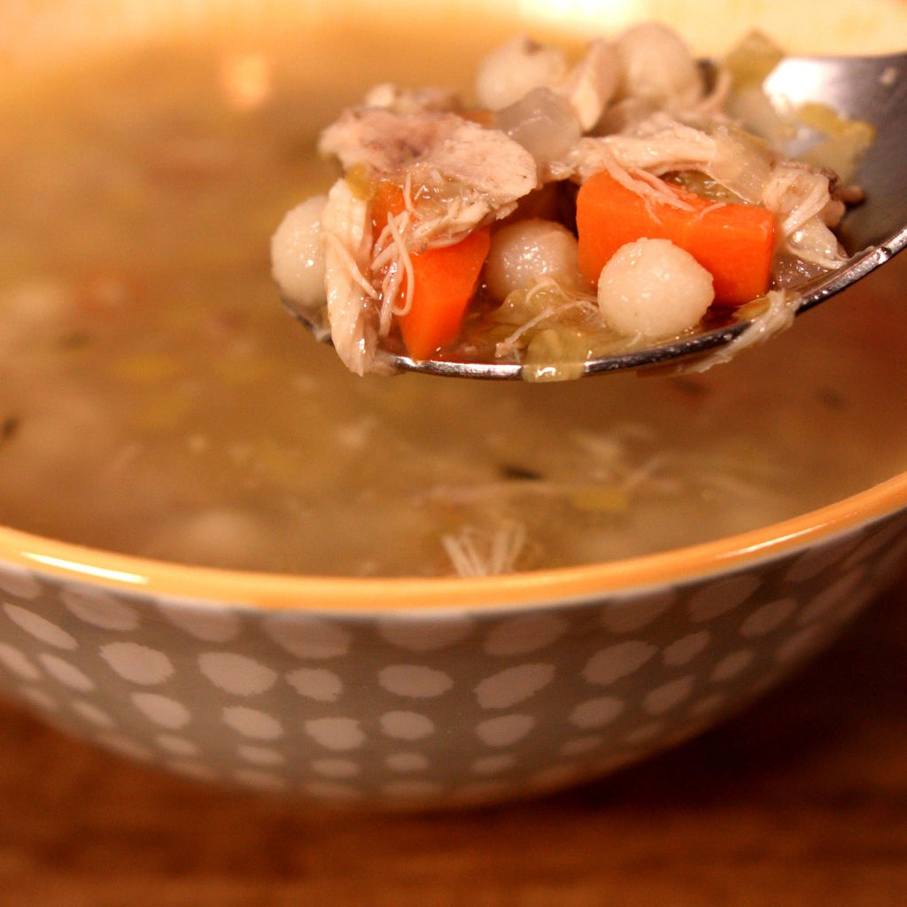 Soupe poulet, légumes et orge