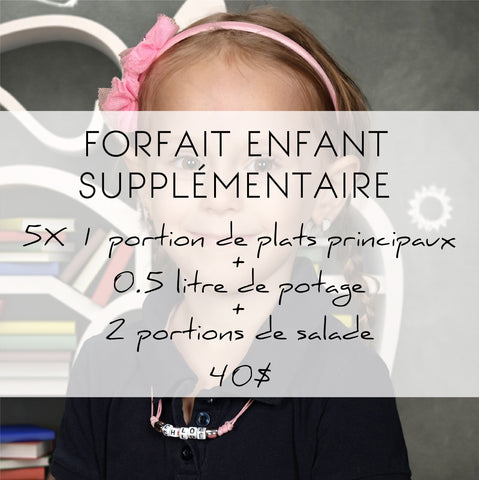 Forfait semaine pour enfant supplémentaire (valide seulement à l'achat d'un forfait)