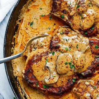 Filet de porc sauce champignons